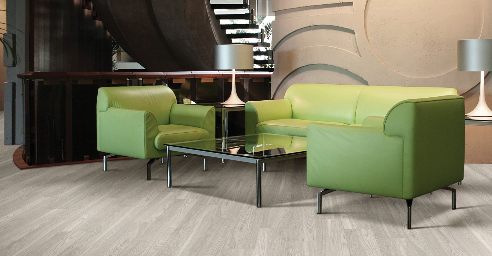 Laminate flooring in a lobby